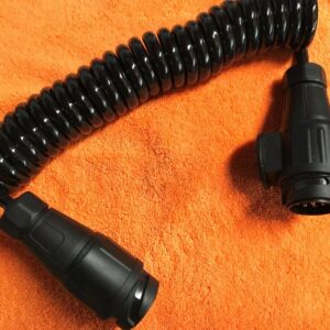 Spiral cable 3.5 Mtr with 2 x 13 pin plug for. trailer/caravan